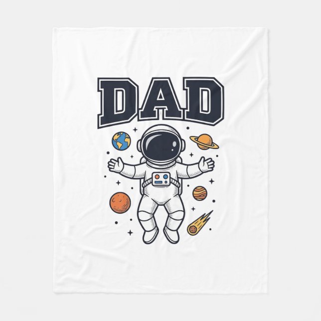 Dad Astronaut Space Vector Shirt Design_1 Fleece Blanket (Front)