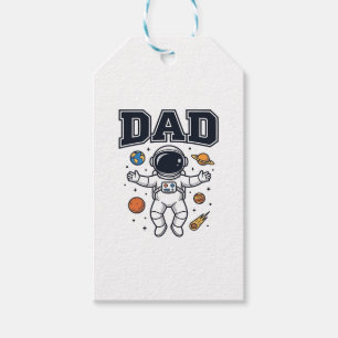 Dad Astronaut Space Vector Shirt Design_1 Gift Tags