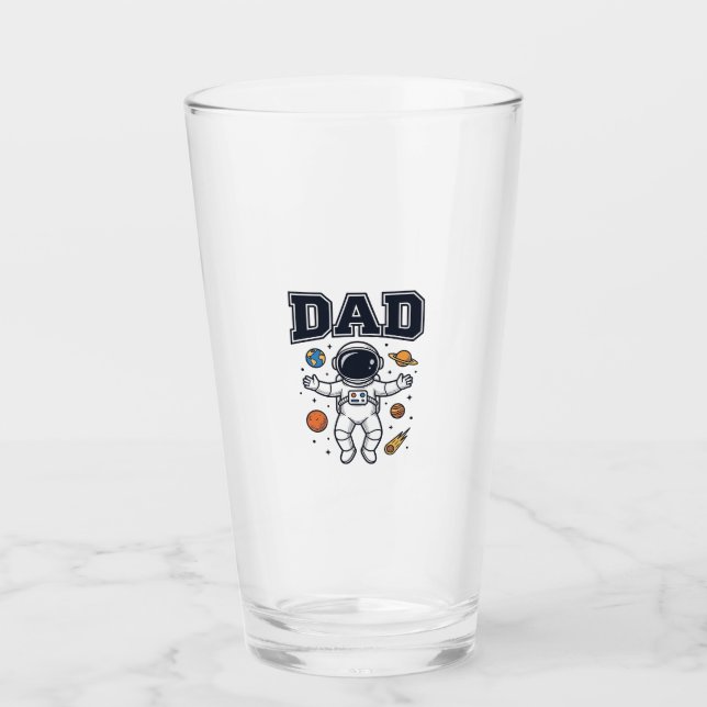 Dad Astronaut Space Vector Shirt Design_1 Glass (Front)