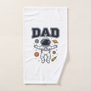 Dad Astronaut Space Vector Shirt Design_1 Hand Towel