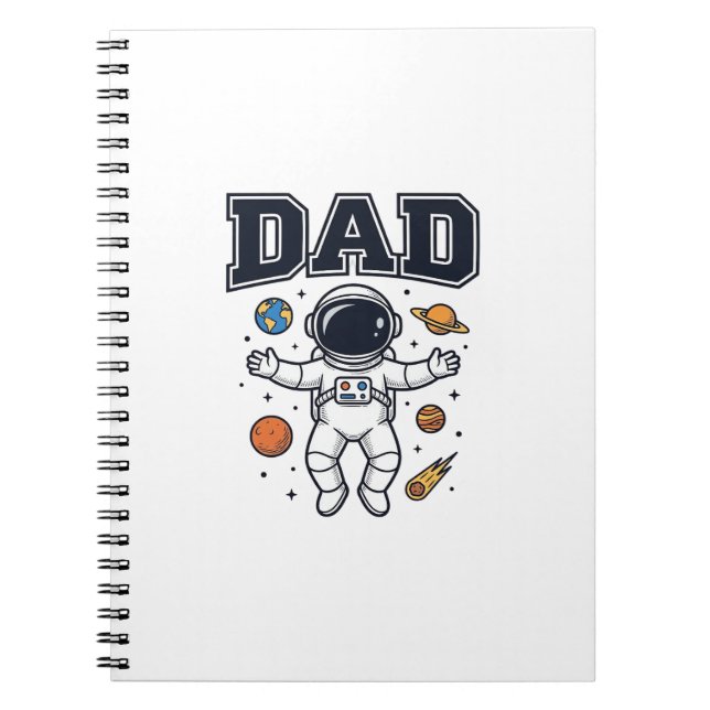 Dad Astronaut Space Vector Shirt Design_1 Notebook (Front)