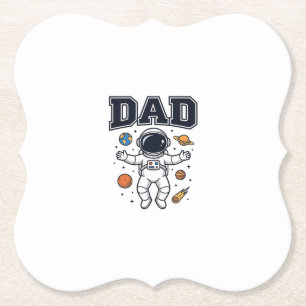 Dad Astronaut Space Vector Shirt Design_1 Paper Coaster