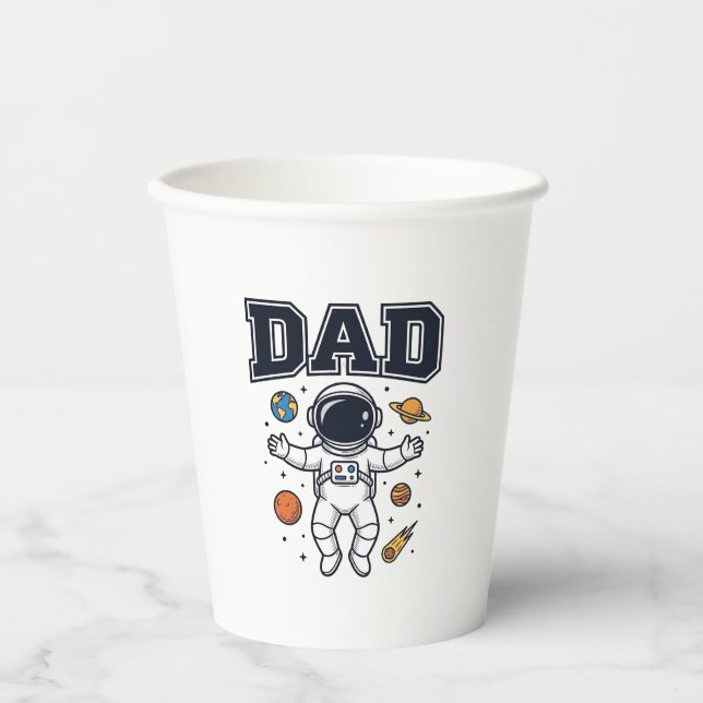 Dad Astronaut Space Vector Shirt Design_1 Paper Cups (Front)