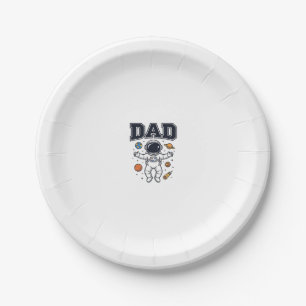Dad Astronaut Space Vector Shirt Design_1 Paper Plate