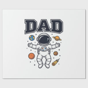 Dad Astronaut Space Vector Shirt Design_1 Wrapping Paper