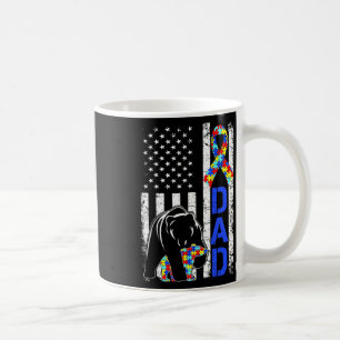 Dad Autism Awareness American Flag Fathers Day Coffee Mug
