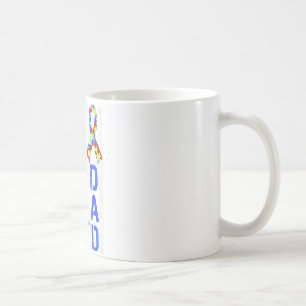 Dad Autism Awareness American Flag Fathers Day Coffee Mug