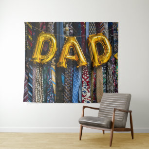 Dad Balloons in Gold with Colorful Neck Ties Tapestry