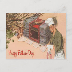 Dad Barbeque BBQ Retro Ad Vintage Father's Day Postcard
