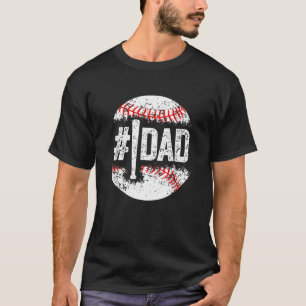 Dad Baseball Number One Daddy Son Baseball Father' T-Shirt