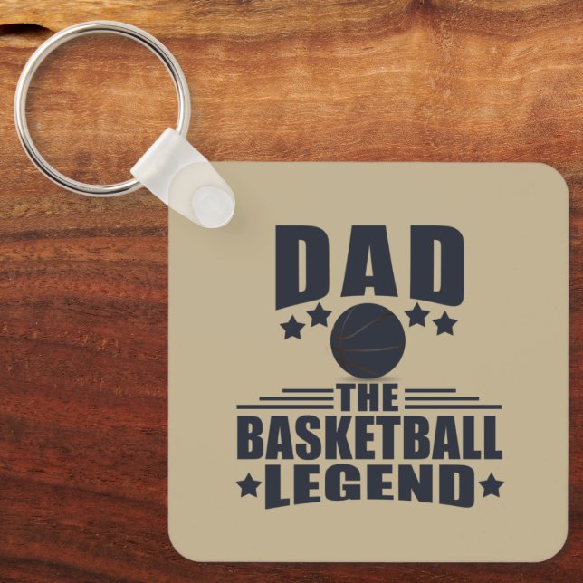 Dad basketball legend  key ring (Front)