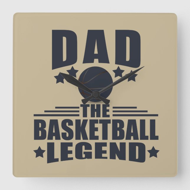 Dad basketball legend  square wall clock (Front)