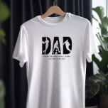 DAD Basketball Player Letter Cutout Custom Text T-Shirt<br><div class="desc">Personalised T-Shirt for DAD - perfect for father's day,  birthday,  new baby or just because! DAD is printed in oversized typography with cutout letters and basketball player silhouettes. You can also edit all of the custom wording. Please browse my store for more gifts for dad.</div>