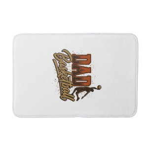 Dad Basketball Vintage Engraving Shirt Design_1 Bath Mat