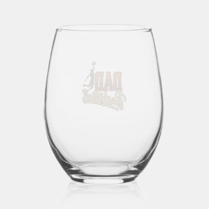 Dad Basketball Vintage Engraving Shirt Design_1 Stemless Wine Glass