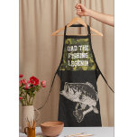 Dad Bass Fishing Legend Sports Camo Apron<br><div class="desc">Bass fishing apron with a camo and diamond plate background. Dad The Bass Fishing Legend!</div>