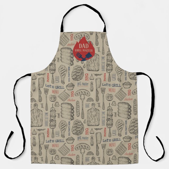 Dad BBQ Grill Master Apron (Front)