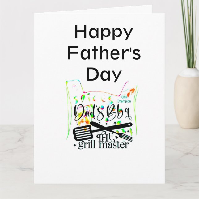 Dad BBQ grillmaster  Fathers Day Card (Front)