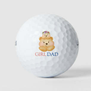 Dad Bear and Little Girl Bear - Father's Day Golf Balls