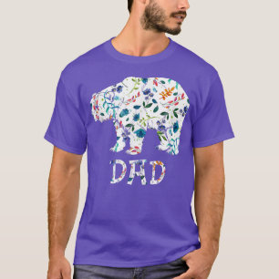 Dad Bear Floral Gifts Matching Family Flower 157 T-Shirt