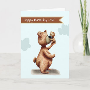 Dad Bear with Cub Father Personalised Birthday Card
