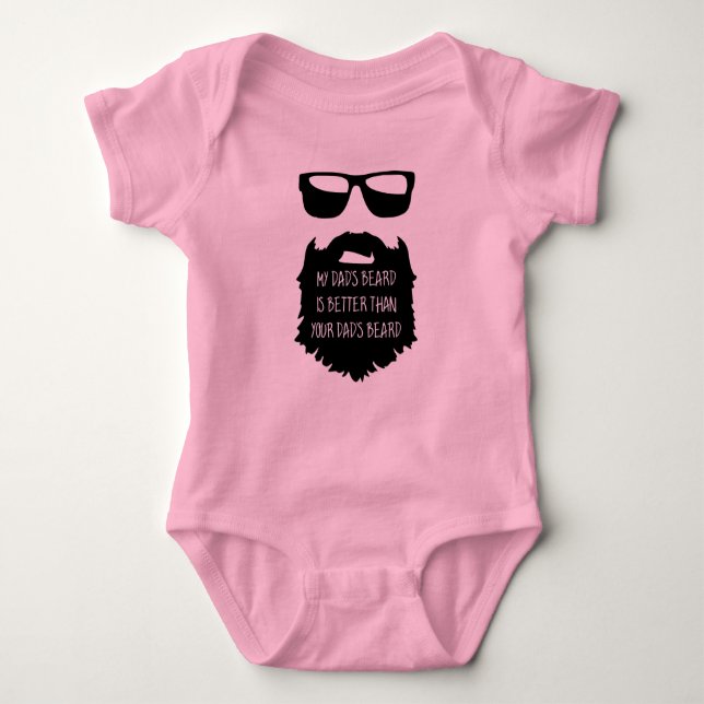 Dad beard Baby One Piece Body Suit Bodysuit (Front)