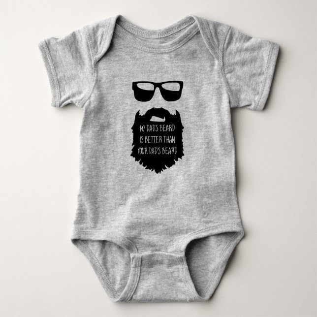 Dad beard Baby One Piece Body Suit Bodysuit (Front)