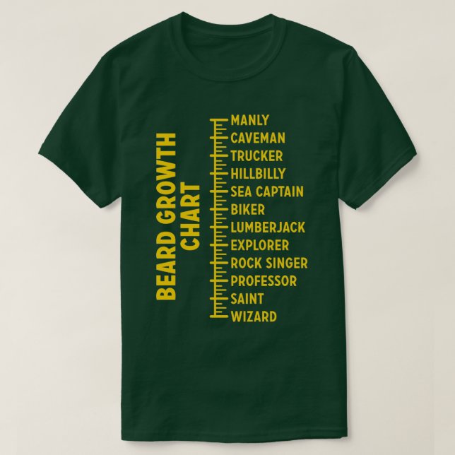 Dad Beard Gifts Beard Growth Chart Funny Beard Mea T-Shirt (Design Front)