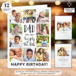 Dad Birthday 12 Photos Simply The Best Card<br><div class="desc">Celebrate Dad's birthday with this greeting card with a total of 12 photos--a photo collage with 10 pictures on the cover and one on each side inside. The cover features a modern typography title design that says DAD, YOU ARE SIMPLY THE BEST and personalised with your custom text below (the...</div>