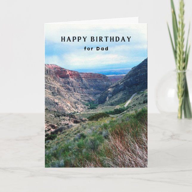Dad Birthday Big Horn Mountains Wyoming Card (Front)
