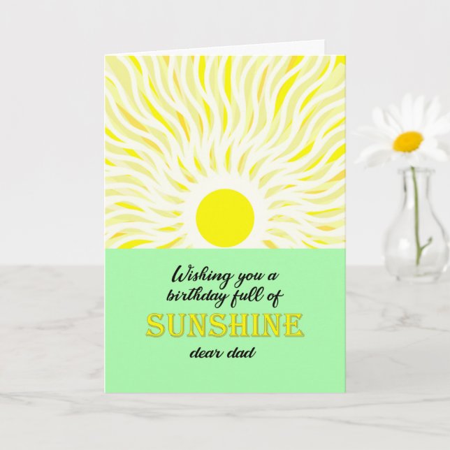 Dad Birthday Bright Sunshine Card (Small Plant)