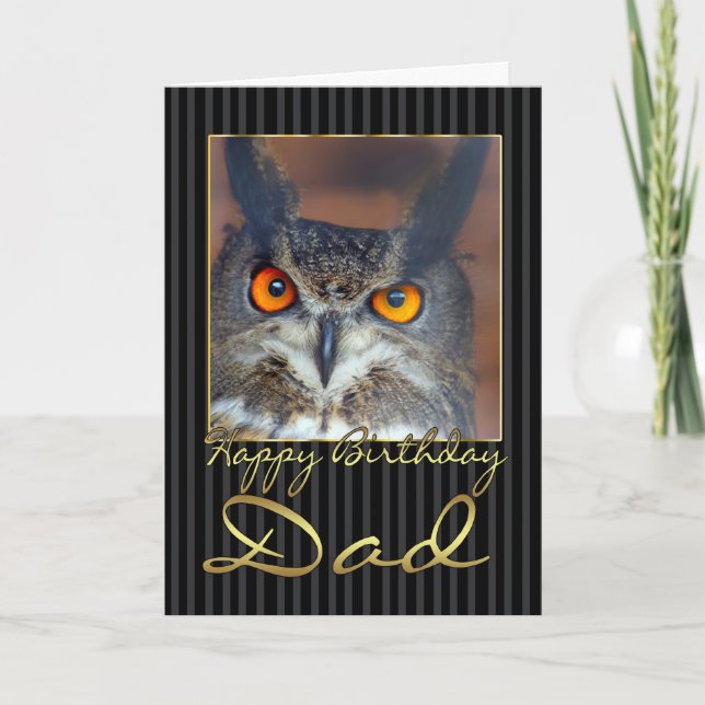 Dad Birthday Card With Eagle Owl (Front)
