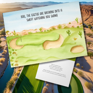 Dad, Birthday Desert Golf Course Watercolor Card