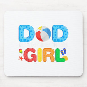 Dad Birthday Girl Kids Beach Ball Theme Party Pool Mouse Pad
