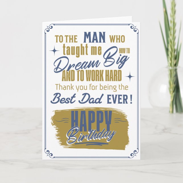 Dad Birthday Heartfelt Card (Front)