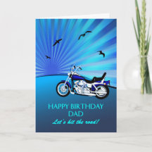 Dad Birthday Motorbike Sunset Card