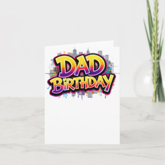 Dad Birthday Rainbow City Graffiti Invitation