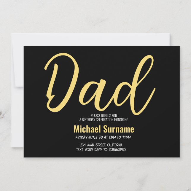 Dad Birthday Simple Fathers day Party Invitation (Front)
