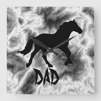Dad Black And White Smoke Square Wall Clock