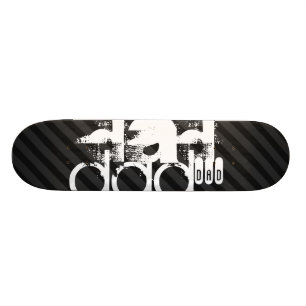 Dad; Black & Dark Grey Stripes Skateboard