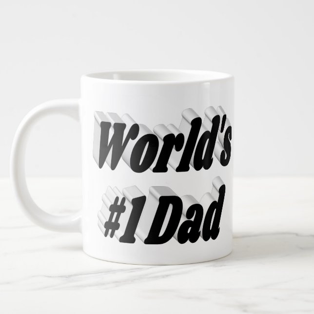 Dad black half text giant coffee mug (Left)