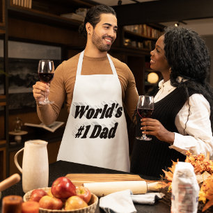 Dad black text long apron