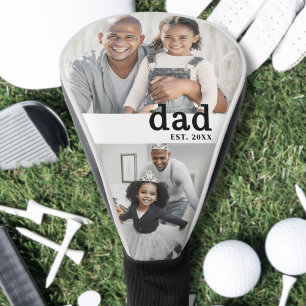 Dad Black White Photo Personalised Golf Head Cover