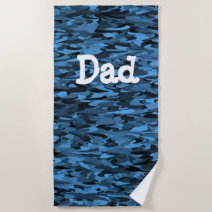 Dad Blue Black Beach Towel