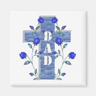 Dad Blue cross magnet