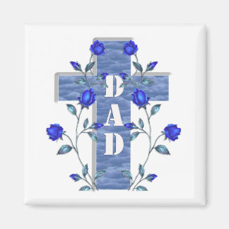 Dad Blue cross magnet