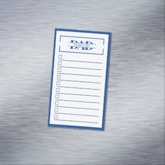 Dad Blue Monogram 2" x 3.5" To Do List Dry Erase Magnetic Business Card