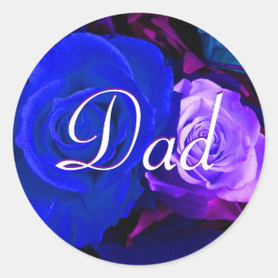 Dad Blue Purple Rose Sticker