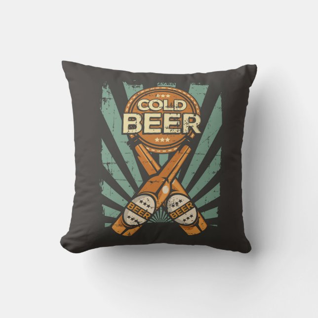 Dad Blue Strips Cold Beer  Cushion (Front)