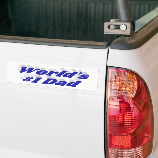 Dad blue text bumper sticker (On Truck)